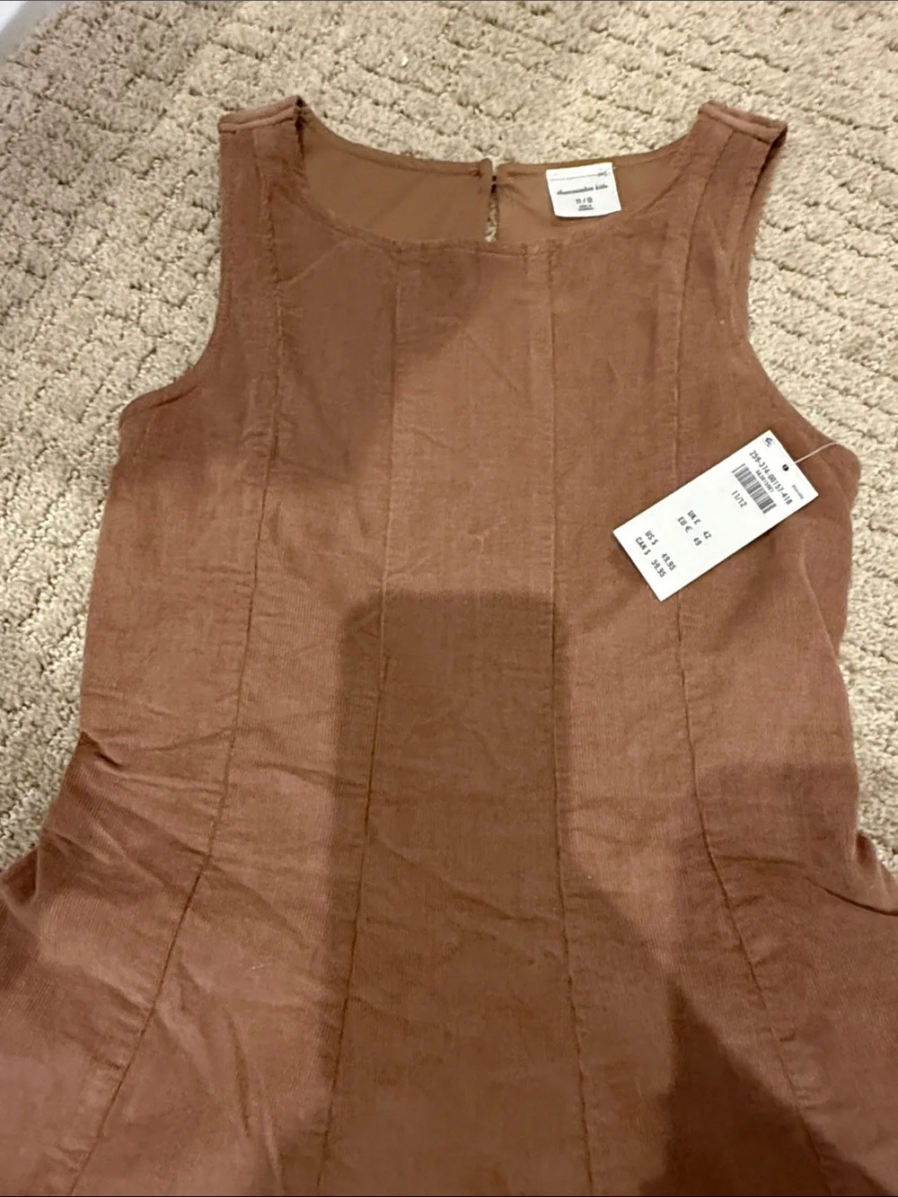 abercrombie kids sleeveless corduroy